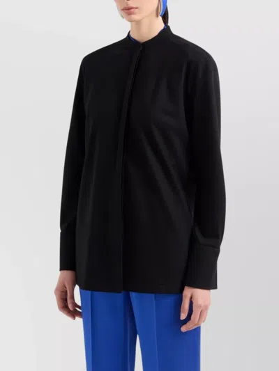 Giorgio Armani Sophisticated Mandarin Collar Shirt In Black