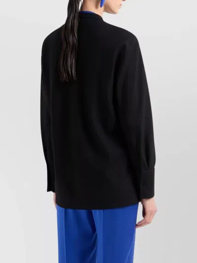Giorgio Armani Sophisticated Mandarin Collar Shirt In Black