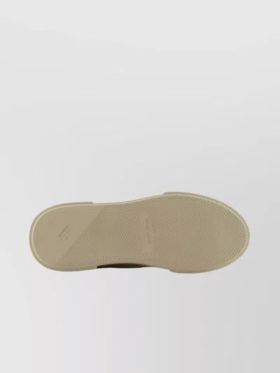 Giorgio Armani Nude Leather And Fabric Sneakers In Neutral