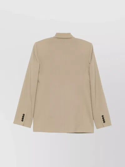 Msgm Tailored Suit Jacket Notch Lapel In Neutral