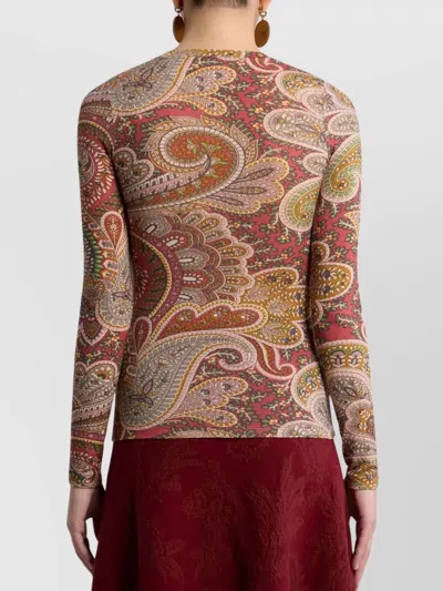 Etro Women Yellow Wool Blend Top In Pink