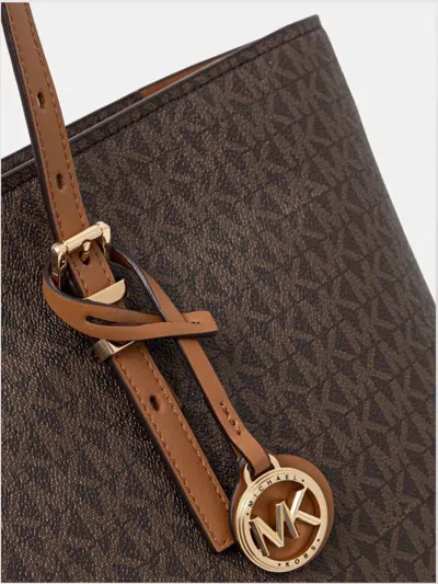Michael Kors Monogrammed Tote Bag With Adjustable Straps And Gold-tone Hardware