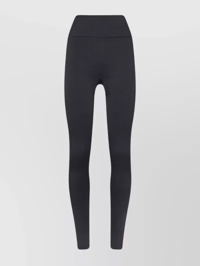 Wolford Ribbed Seamless Leggings Elastic Waistband In Black