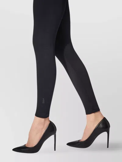 Wolford Ribbed Seamless Leggings Elastic Waistband In Black