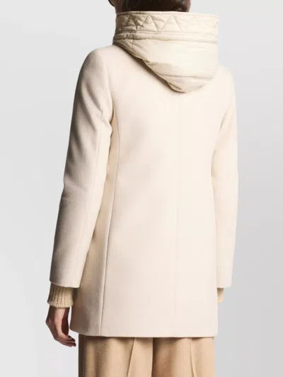 Fay Ivory Short Coat With Tailored Silhouette And Minimalist Design In Neutral