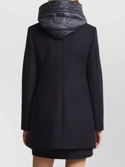 Fay Toggle Coat In Black Wool Blend Fabric In Brown