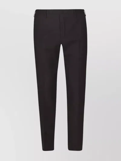 Incotex Tailored Trousers With Front Crease And Belt Loops In Black