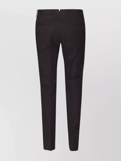 Incotex Tailored Trousers With Front Crease And Belt Loops In Black