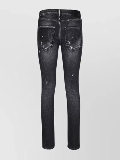 Dondup Distressed Detailing Trousers With Pockets And Loops In Black