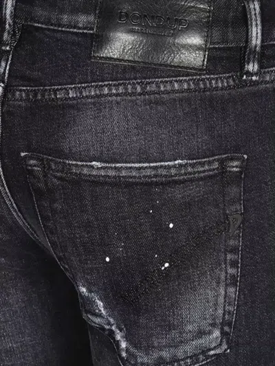 Dondup Distressed Detailing Trousers With Pockets And Loops In Black