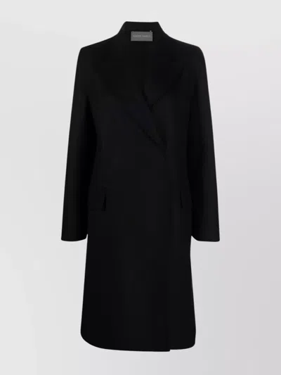 Alberta Ferretti Coat Double Cloth Flap Pockets In Black