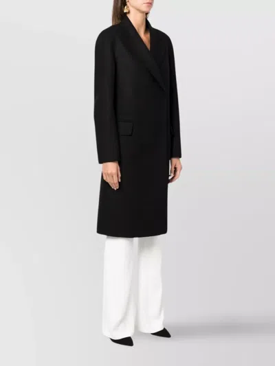 Alberta Ferretti Coat Double Cloth Flap Pockets In Black