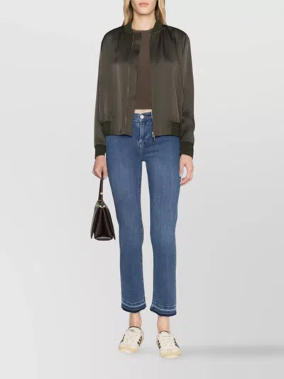 Frame Straight Hem Fray Belt Loops Contrast Stitching In Blue