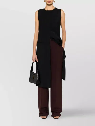 Alberta Ferretti Sleeveless Longline Jacket Front Pockets In Black