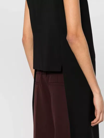 Alberta Ferretti Sleeveless Longline Jacket Front Pockets In Black