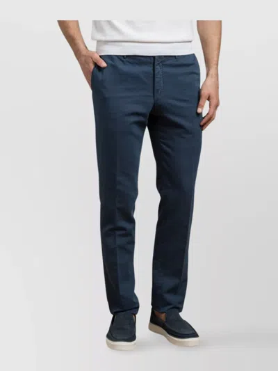 Incotex Trousers With Back Pockets And Belt Loops In Blue