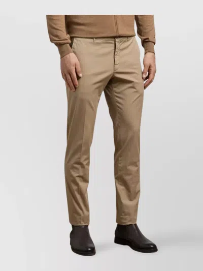 Incotex Trousers With Back Pockets And Belt Loops In Neutral