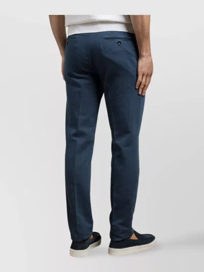 Incotex Trousers With Back Pockets And Belt Loops In Blue