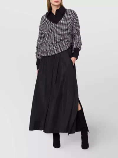 Alberta Ferretti Alberta Ferreti Black Oversized Viscose Sweater In Gray