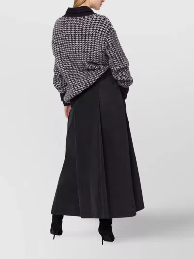 Alberta Ferretti Alberta Ferreti Black Oversized Viscose Sweater In Gray