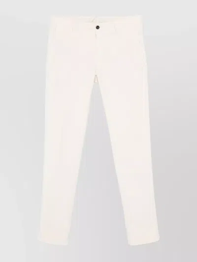 Incotex Trousers With Back Pockets And Belt Loops In White