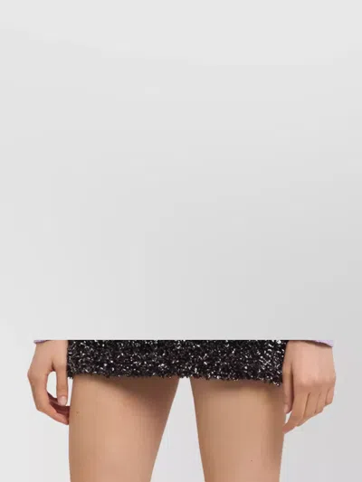 Gcds Ribbed Low Logo Half Zip Sweater In Purple