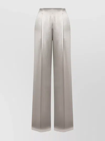 Alberta Ferretti High Waist Wide Leg Trousers In Silver