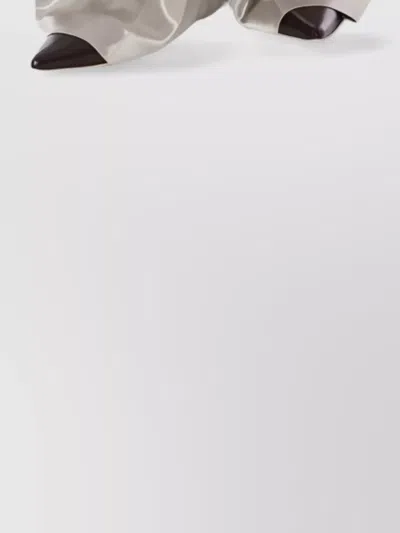 Alberta Ferretti High Waist Wide Leg Trousers In Silver