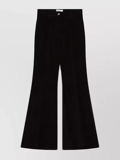 Ferragamo Salvatore Flared Pants With Pockets And Loops In Black
