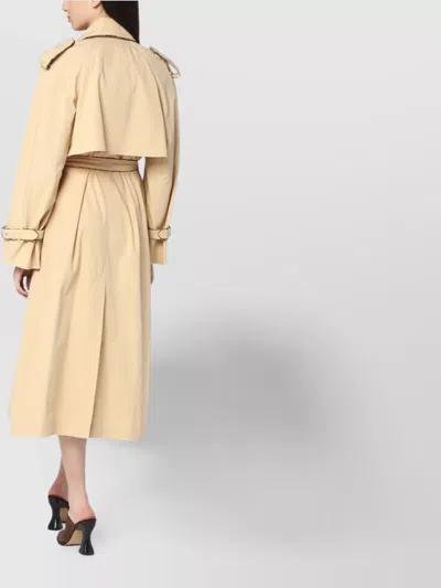 Dries Van Noten Double-breasted Beige Trench Coat In Cotton In Multi