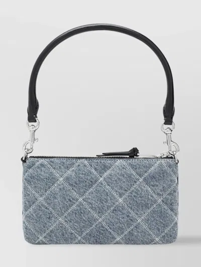 Marc Jacobs Quilted Denim Bucket Bag With Detachable Strap In Gray