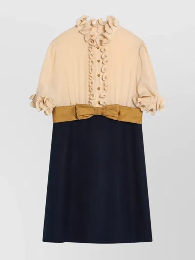 Valentino Garavani Crepe De Chine And Viscose Short Dress In Multi