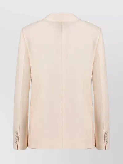 Valentino Wool And Silk Single-breasted Jacket In Neutral
