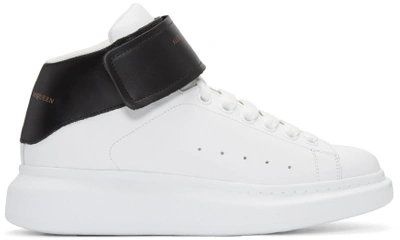 Alexander Mcqueen Larry Exaggerated-sole Leather High-top Sneakers In White