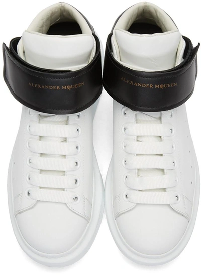 Shop Alexander Mcqueen Black & White Oversized High-top Sneakers