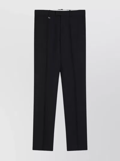 Burberry Equestrian Knight-motif Tailored Trousers In Black