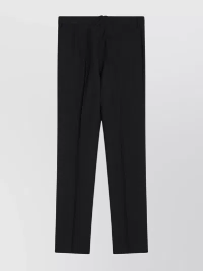 Burberry Equestrian Knight-motif Tailored Trousers In Black