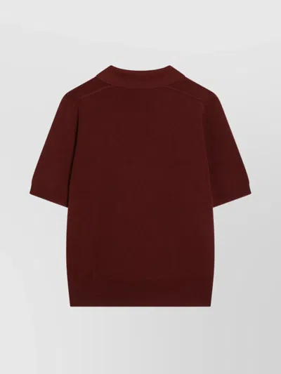 Burberry Bordeaux Wool Polo Shirt In Burgundy