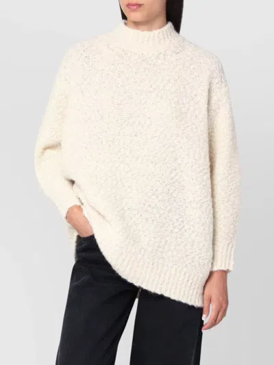 Isabel Marant Mock Neck Sweater In Alpaca-blend In Neutral