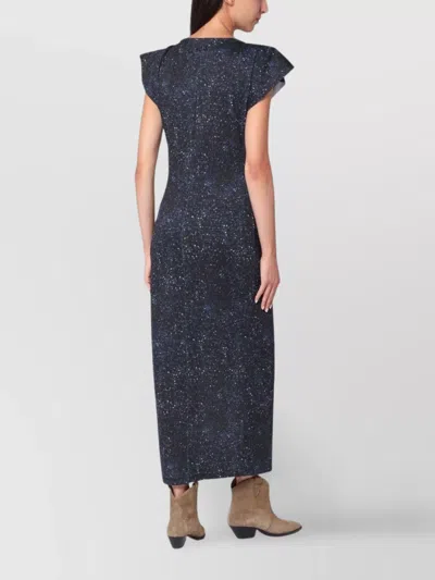 Isabel Marant Mid-length Dress With Midnight Blue Print In Blue