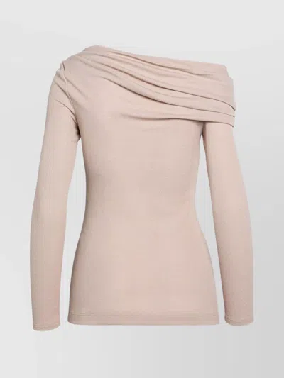 Givenchy Shoulder-baring Sweater With Draped Asymmetric Detail In Pink
