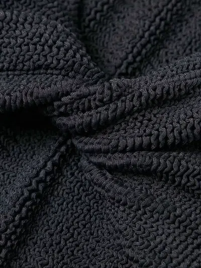 Hunza G Juno Bikini Set High-waisted Bottom Textured Fabric In Black