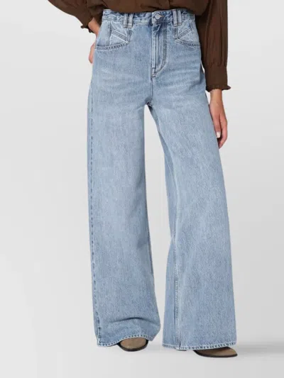 Isabel Marant Lemony Blue Denim Pants In Blue