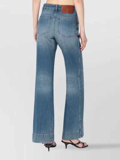 Victoria Beckham Alina Stretch High Rise Straight Leg Jeans In Medium Wash