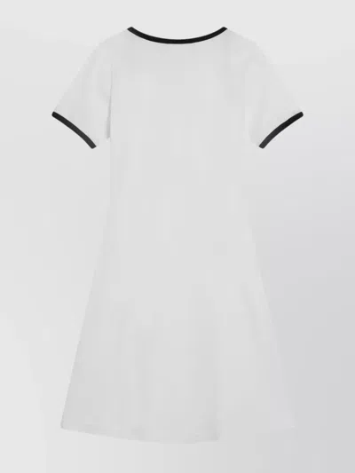 Courrèges Black/white Mini Dress In Cotton In White