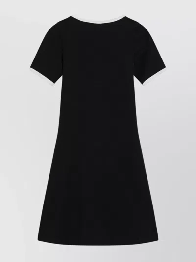 Courrèges Holistic Contrast Mini Dress In Black