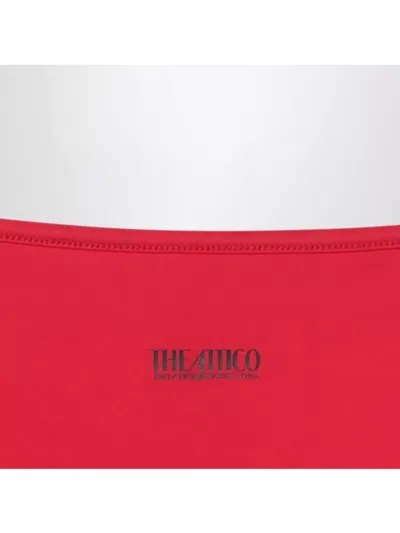 Attico Adjustable Strap Triangle Bikini Set In Red