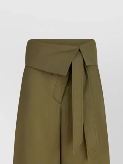 Attico Gabardine Long Pants In Green
