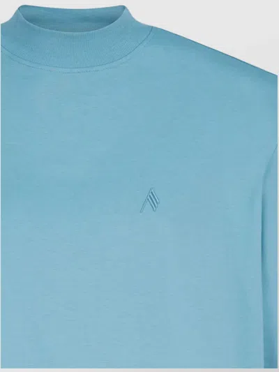 Attico Light Blue Cotton T-shirt In Blue