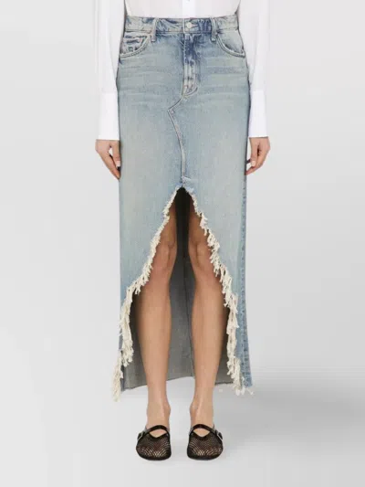 Mother Long Skirt The Ditcher Maxi Super Fray In Blue